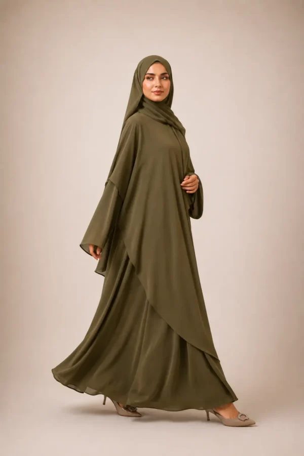 Abaya Jouri Vert Olive femme Ridae