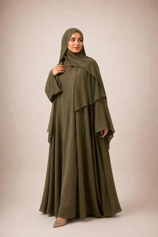 Abaya Jouri Vert Olive femme Ridae