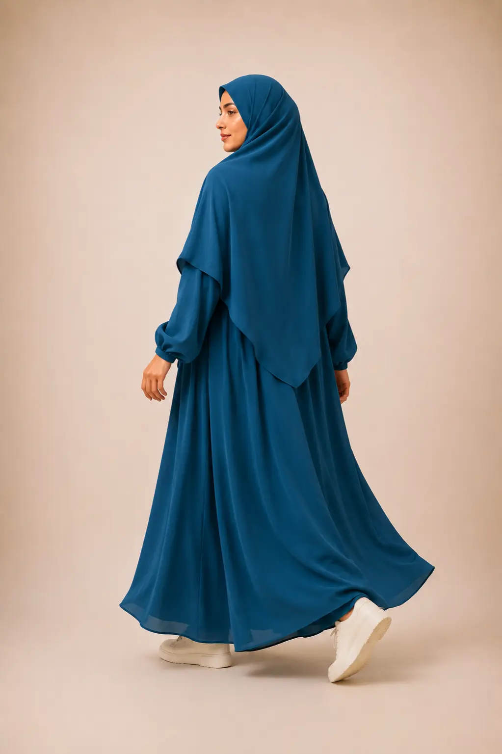 Abaya bleu canard femme Ridae رداء