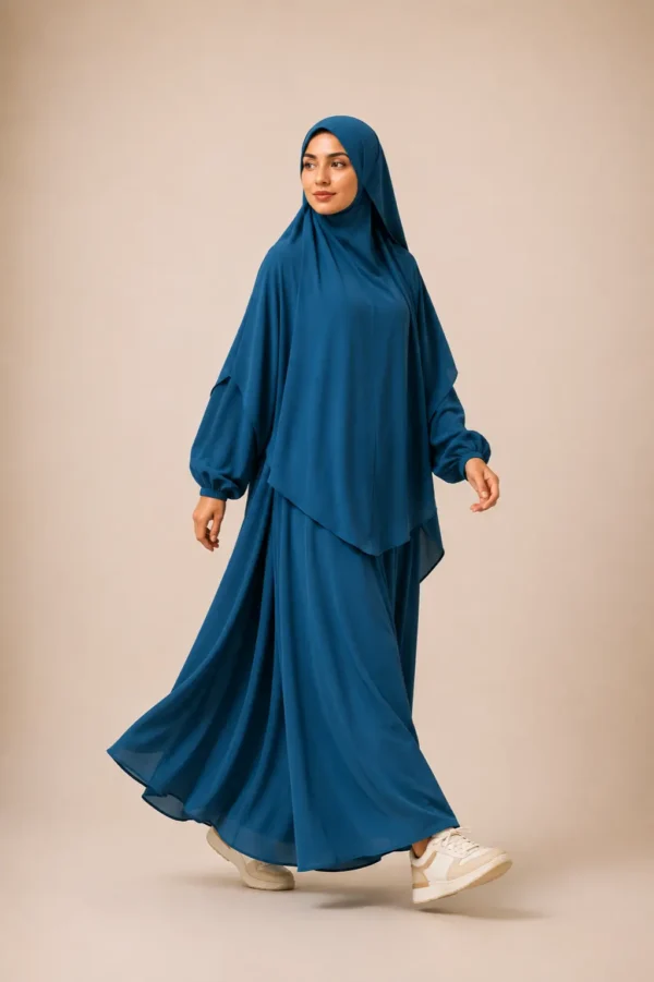 Abaya bleu canard femme Ridae رداء