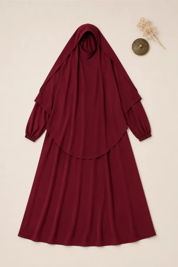 Abaya grenat femme Ridae رداء Maroc