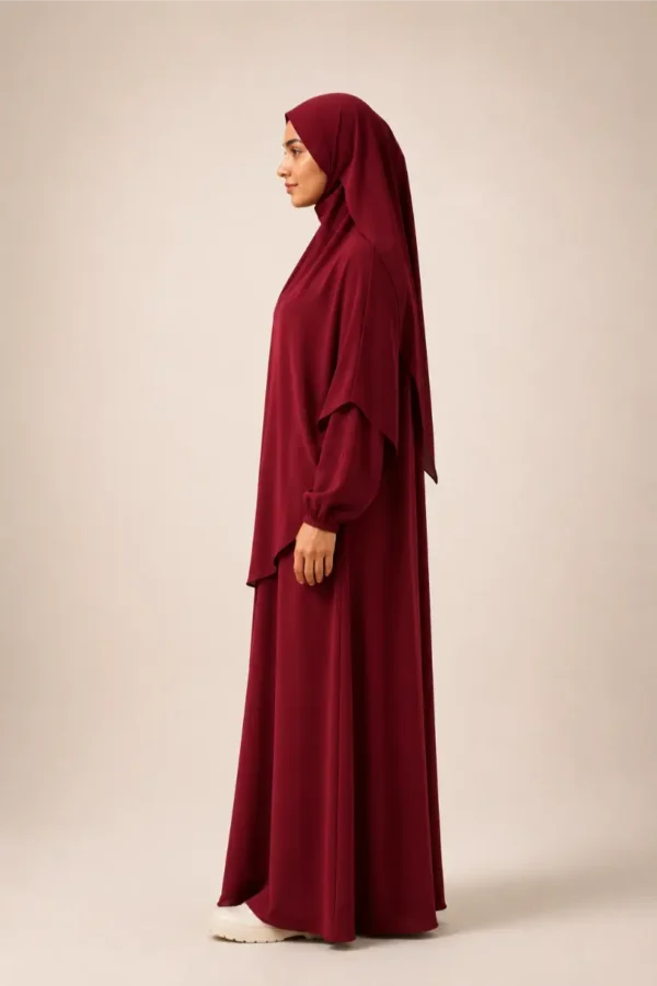 Abaya grenat femme Ridae رداء Maroc