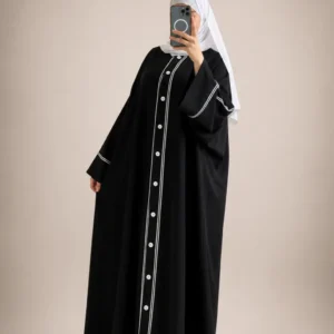Abaya Skoba noire femme Ridae رداء Maroc