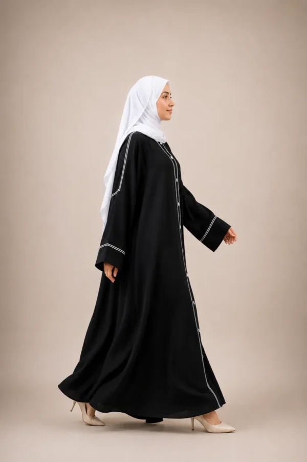 Abaya Skoba noire femme Ridae رداء Maroc